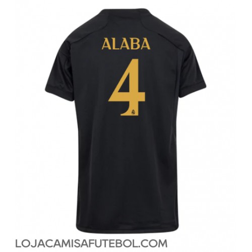 Camisa de Futebol Real Madrid David Alaba #4 Equipamento Alternativo Mulheres 2023-24 Manga Curta
